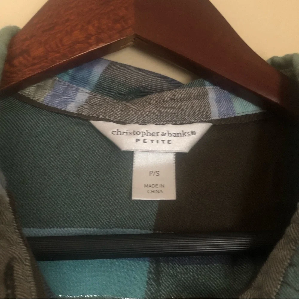 Christopher & Banks button down flannel size petite small - Picture 4 of 5